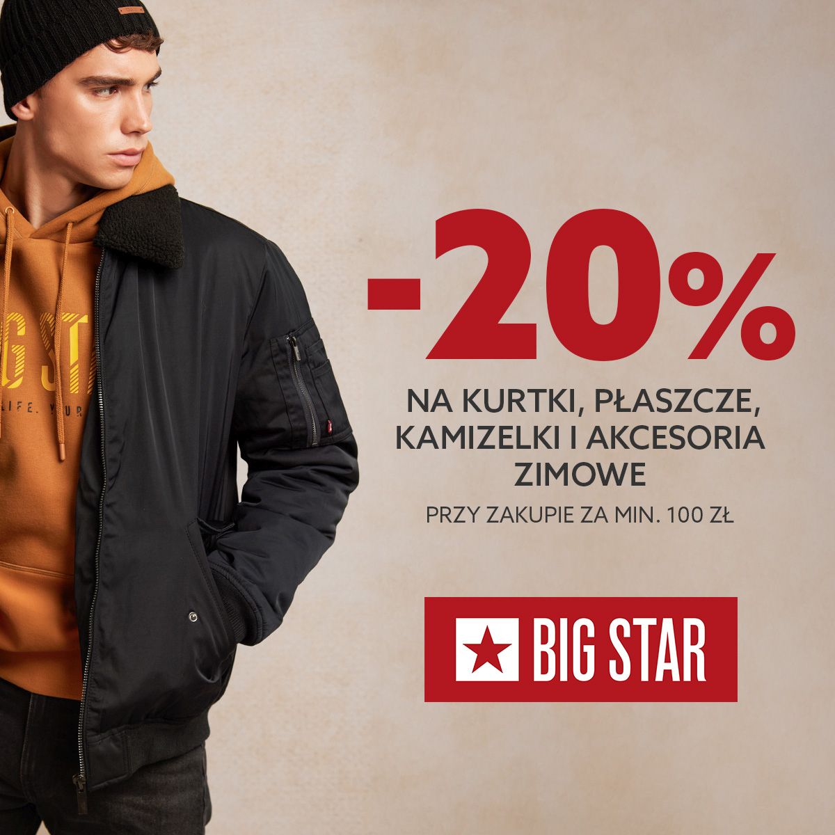 -20% NA KURTKI, PŁASZCZE, KAMIZELKI, AKCESORIA ZIMOWE