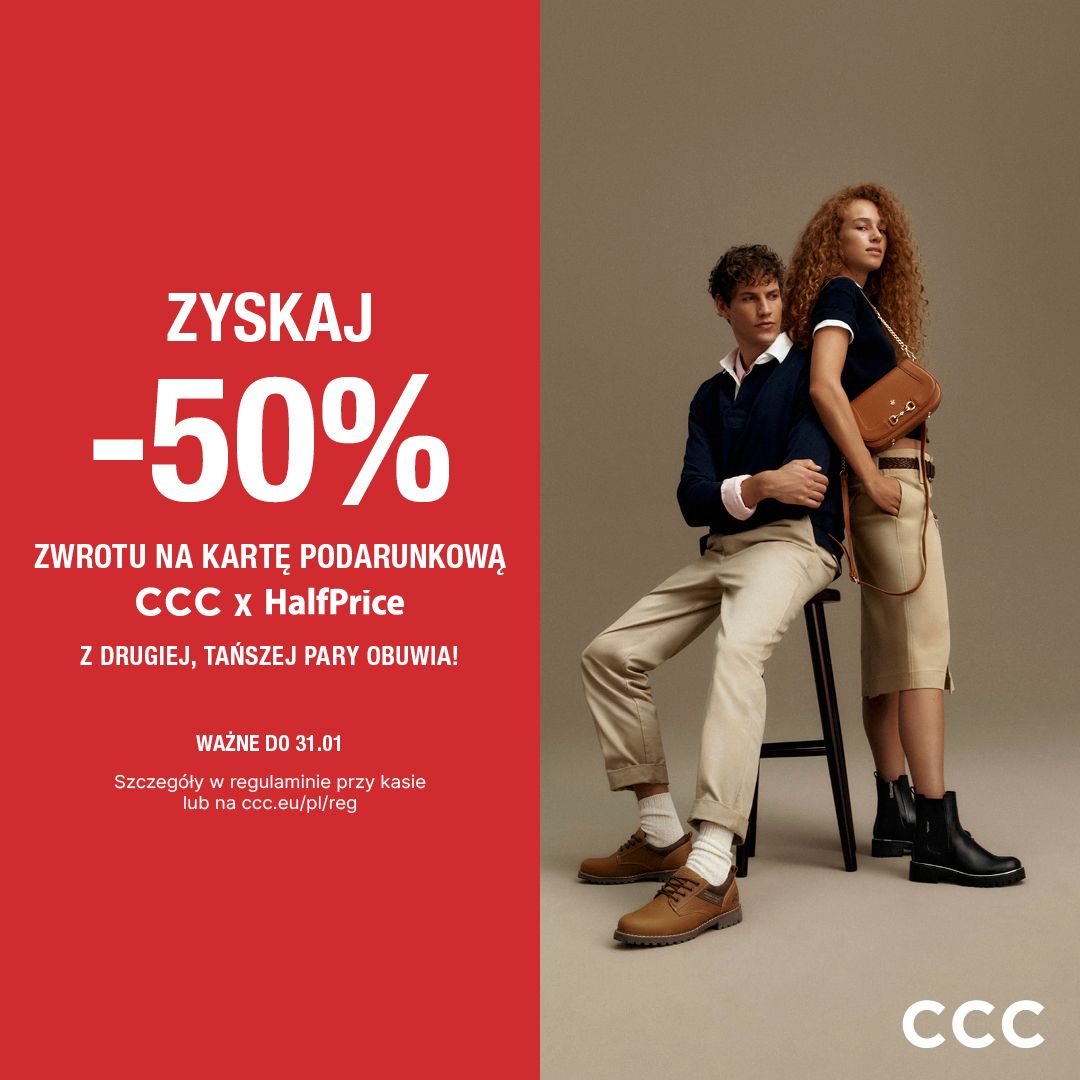 ZYSKAJ -50% ZWROTU NA KARTĘ PODARUNKOWA