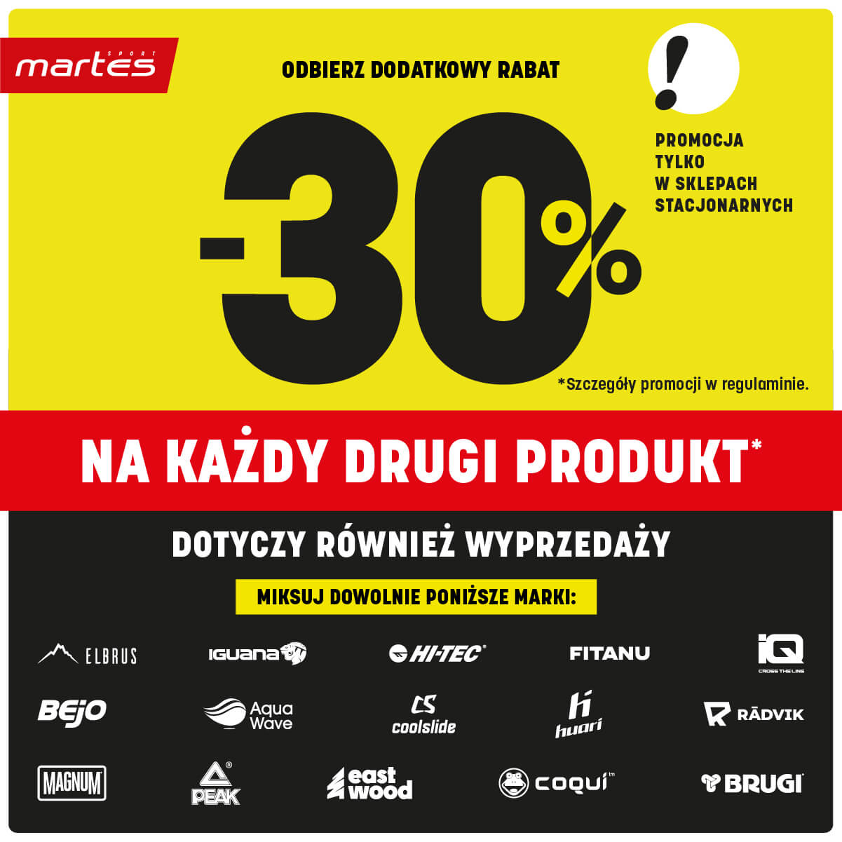 -30% na drugi produkt w Martes Sport!