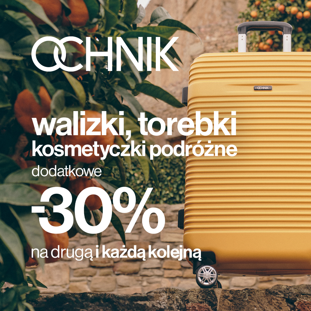 Dodatkowe -30% na drugą i kolejną walizkę, torebkę i kosmetyczkę podróżną