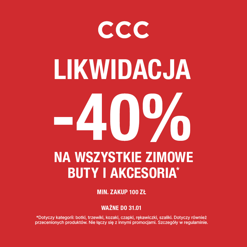 LIKWIDACJA -40% NA WSZYSTKIE ZIMOWE BUTY I AKCESORIA!