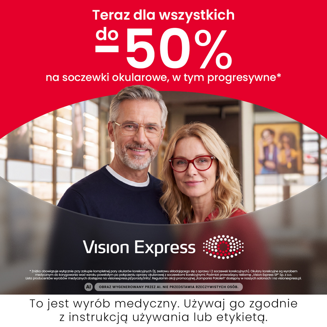 Do 50% na soczewki okularowe w Vision Express!